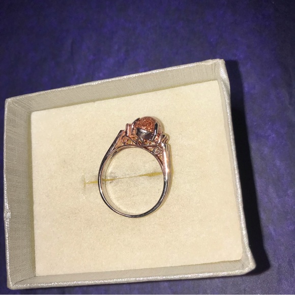 Gold Stone Sterling Silver Ring - Picture 5 of 7